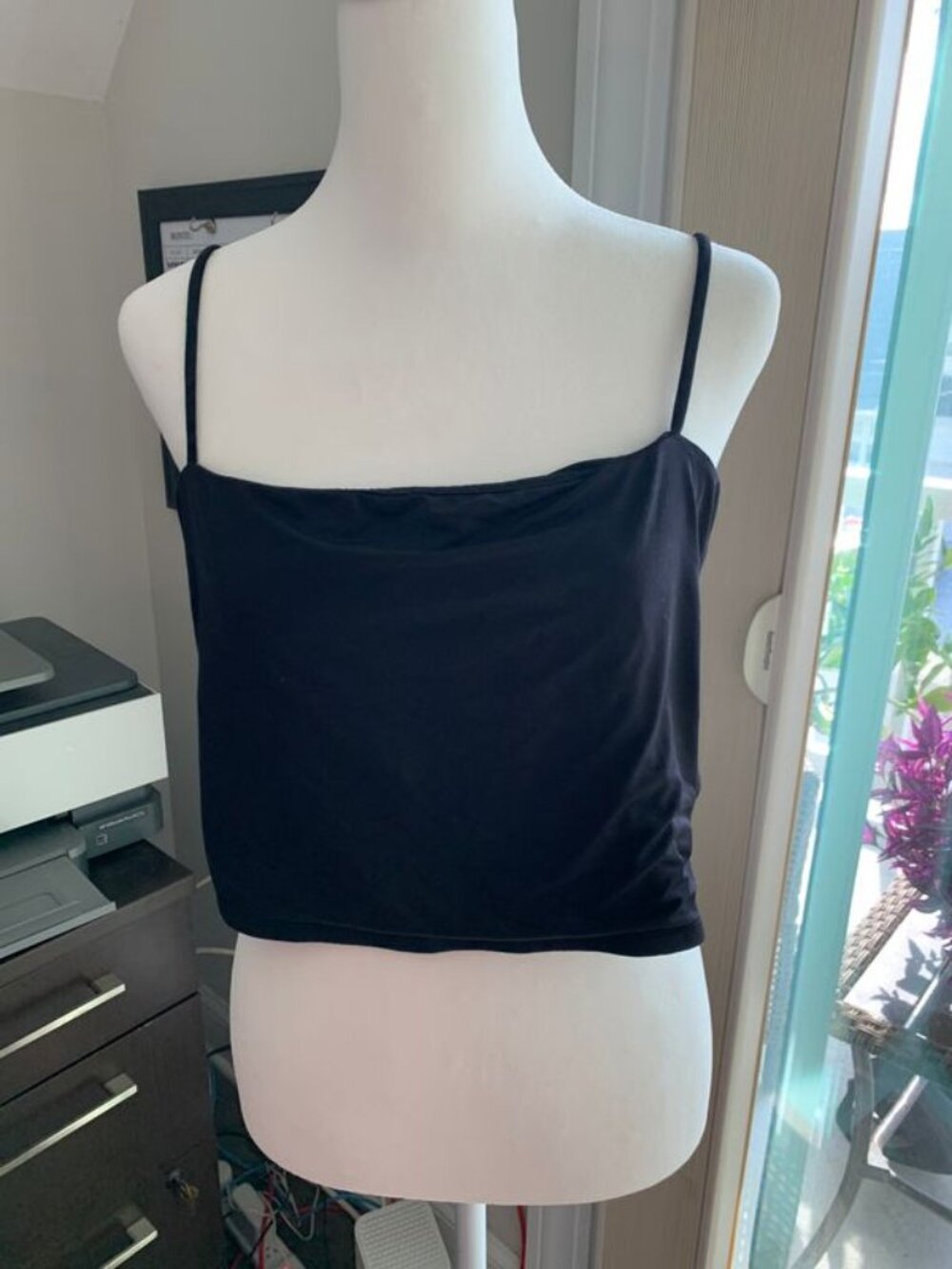 Express Black Cropped Tank Top Camisole Womens Large